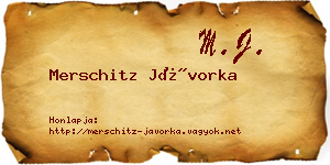 Merschitz Jávorka névjegykártya